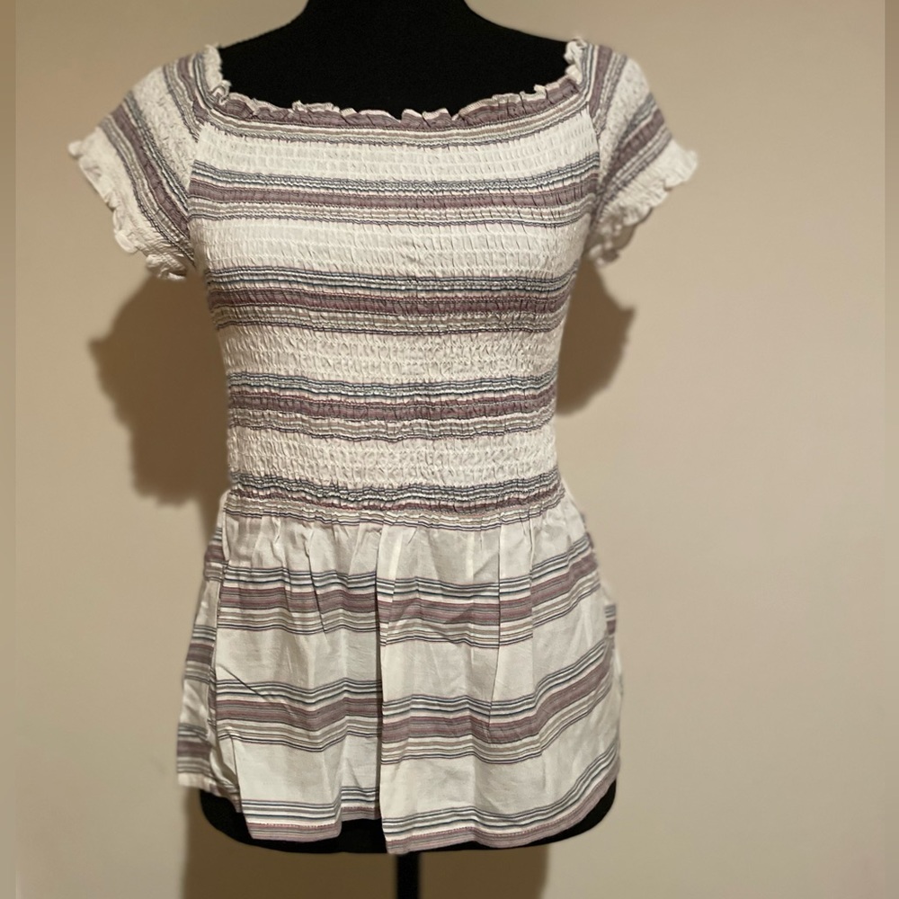 Harper Striped T w/ Elastic Top and Loose Bottom Sz S